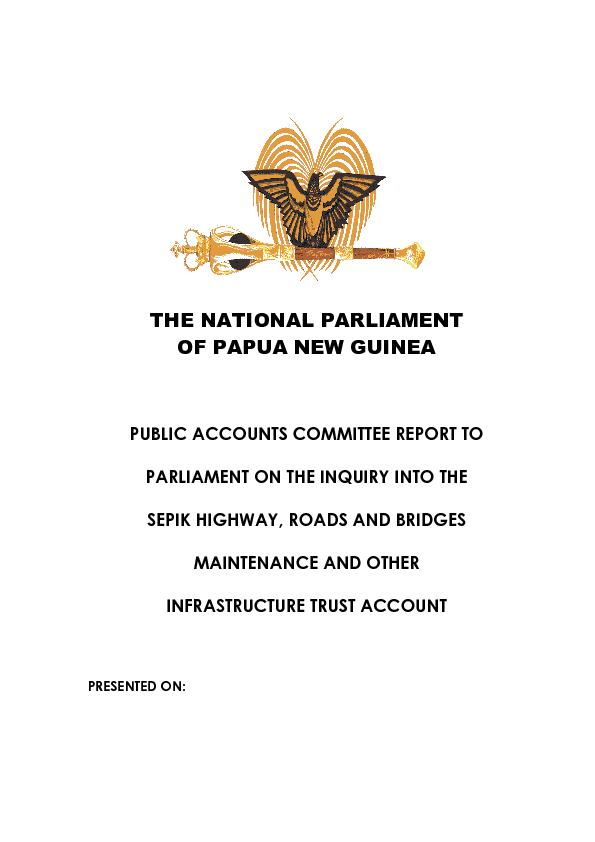 Public Accounts Committee Report to Parliament on the Inquiry into the